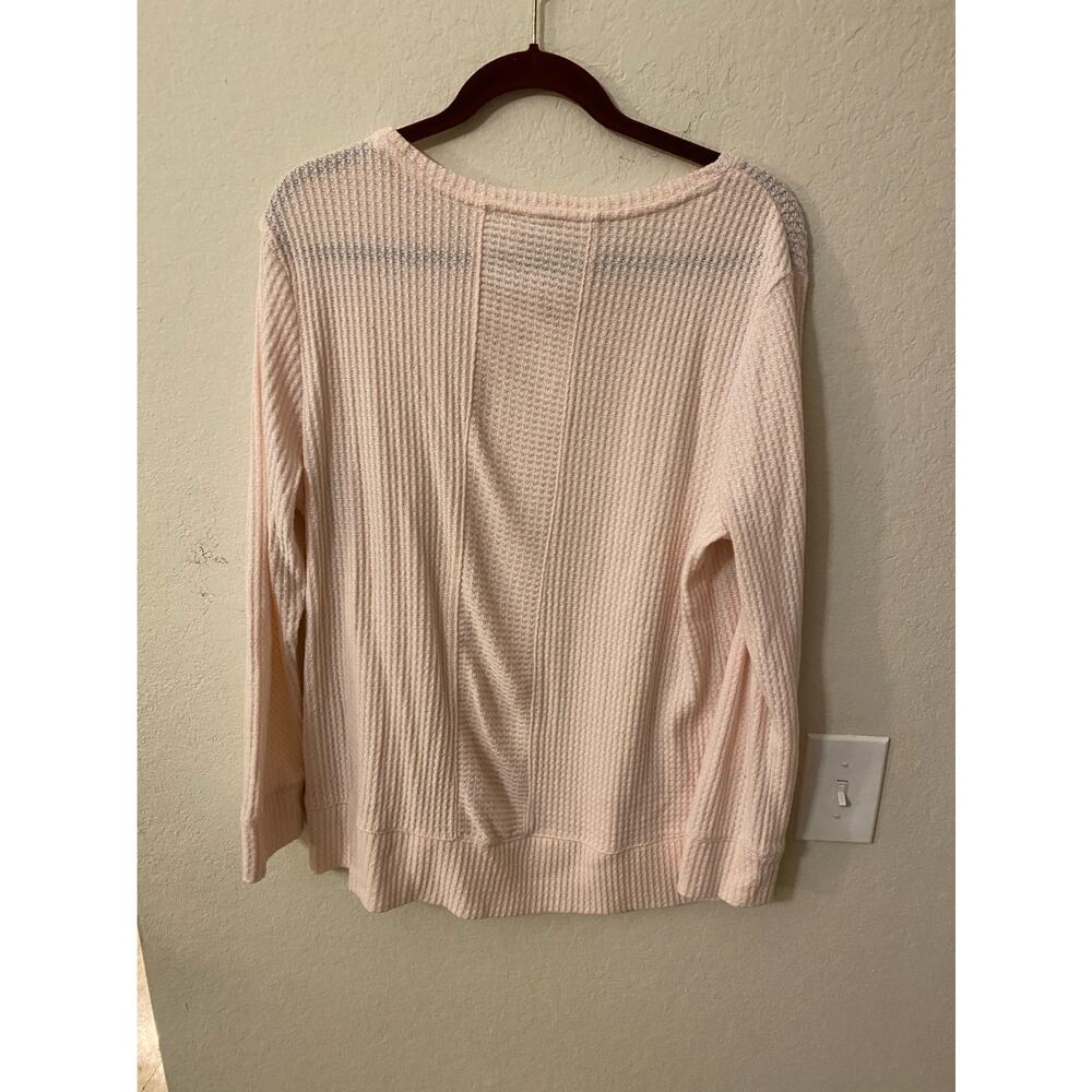 Green Tea Waffle Knit Shirt Women Size L - Picture 2 of 4